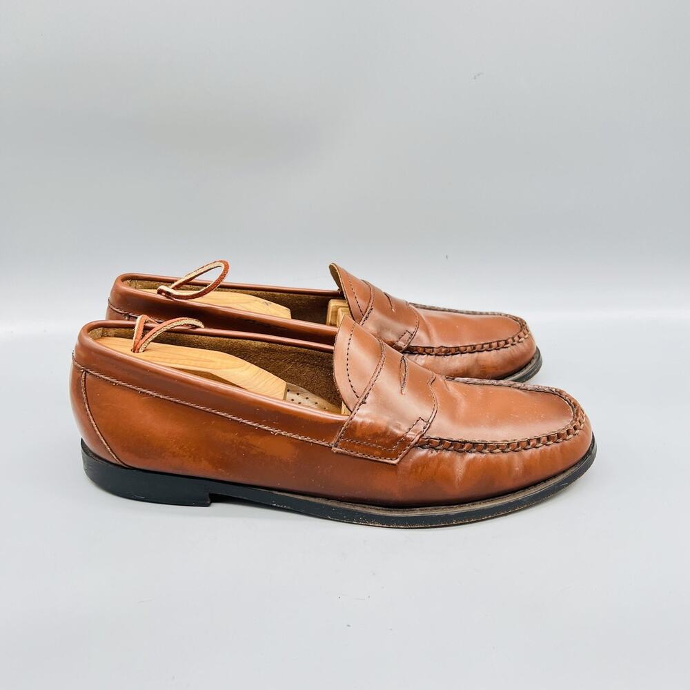 GH Bass & Co Shoes Men 8.5 Brown Leather Weejuns Penny Loafers Casual Comfort